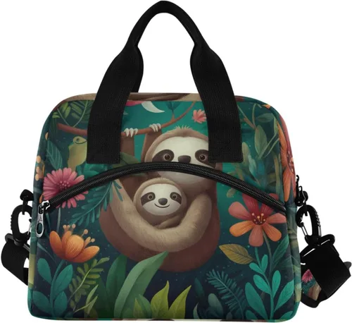Vista 2 de Blueangle Lindas bolsas de almuerzo de perezosos para mujeres y hombres, bolsa de almuerzo, lonchera térmica resistente al agua, bolsa de almuerzo