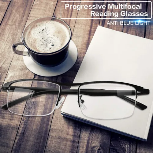 Vista 8 de Progressive Multifocus Reading Glasses Blue Light Blocking Multifocal Computer Readers for Men and Women Eyeglasses