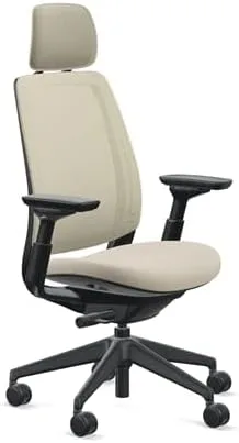 Vista 7 de Steelcase Silla de oficina serie 2 con reposacabezas, marco de grafito, respaldo de aire con 3D Microknit Cogent Connect Regaliz