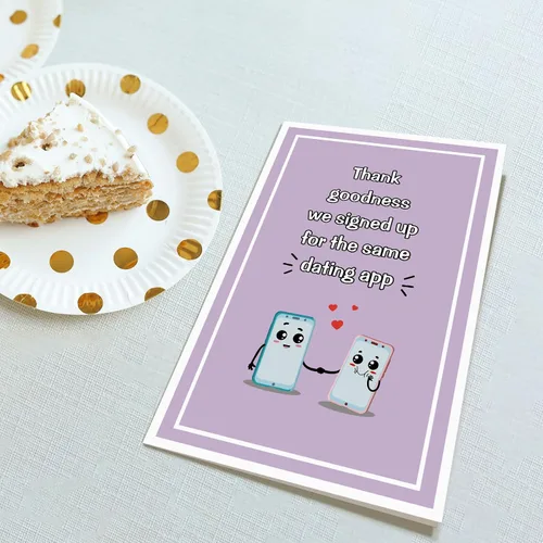 Vista 4 de Obbyidk Tarjeta divertida de citas por Internet, Tarjeta de aplicación de citas en línea para novio novia, Tarjeta linda del día de San Valentín