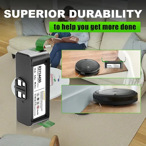Vista 5 de Batería de 14.4V 6000mAh para Roomba compatible con iRobot Roomba 960 980 981 970 965 801 805 850 860 877 890 891 895 690 680 675 640 614 666 38 ES