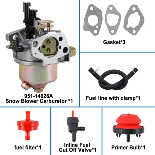 Vista 4 de Reemplazo de carburador HUAYI 170S - carburador para soplador de nieve HUAYI 170SA MTD 951-10368 951-10638A 751-10638 751-10638A 951-14026A