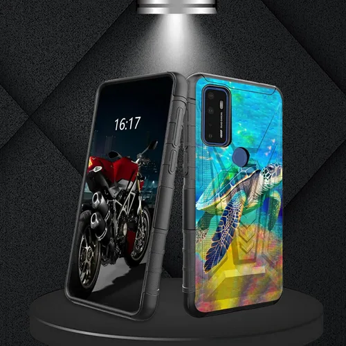 Vista 147 de Funda para AT&T Maestro Max 2021/Cricket Ovation 2 con protector de pantalla de vidrio templado, funda resistente con función atril integrada
