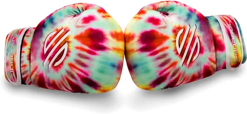Vista 3 de Sanabul Guantes de boxeo Funk Strike Tie Dye con gel para hombres y mujeres, guantes de kickboxing y Muay Thai elegantes y protectores