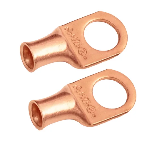 Vista 48 de SELTERM - 5 terminales de anillo resistentes para cable de batería, calibre 1/0 AWG, pernos de 1/2 pulgadas, terminales de calibre 0, ojales