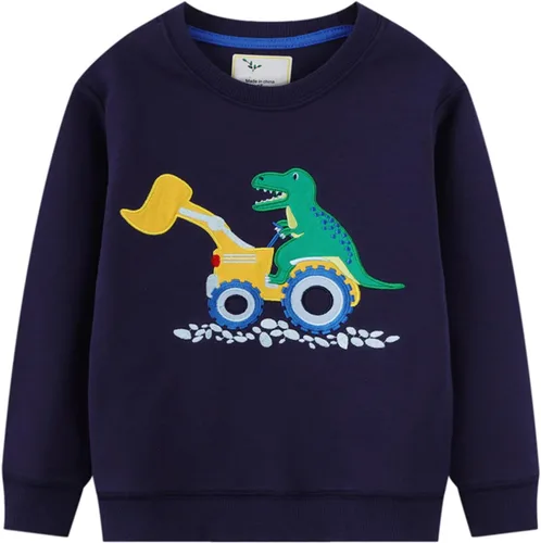 Vista 2 de LOKTARC Paquete de 2 sudaderas para niños pequeños con estampado de manga larga y cuello redondo