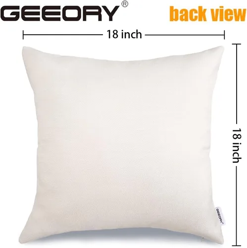 Vista 6 de GEEORY Juego de 4 fundas de almohada de Navidad de 18 x 18 pulgadas para decoraciones de Navidad, árbol de Navidad, alegría, nieve, Navidad feliz