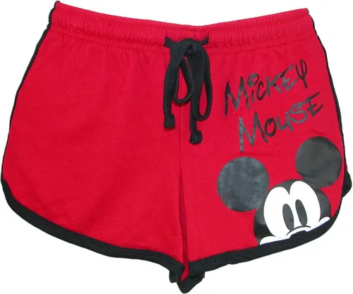 Vista 3 de Disney Pantalón corto para mujer Mickey Mouse Peeking Junior, Rojo