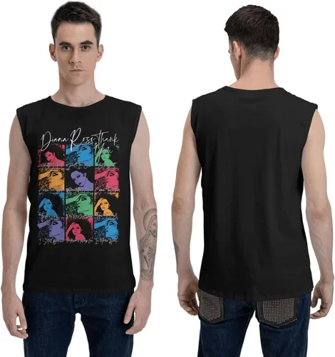 Vista 3 de ISHWARA Camisetas sin mangas para hombre, chaleco de playa con estampado de gimnasio casual