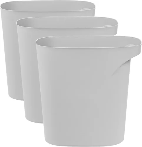 Vista 10 de IRIS USA Bote de basura pequeño Fabricado en Estados Unidos 6 galones Gris