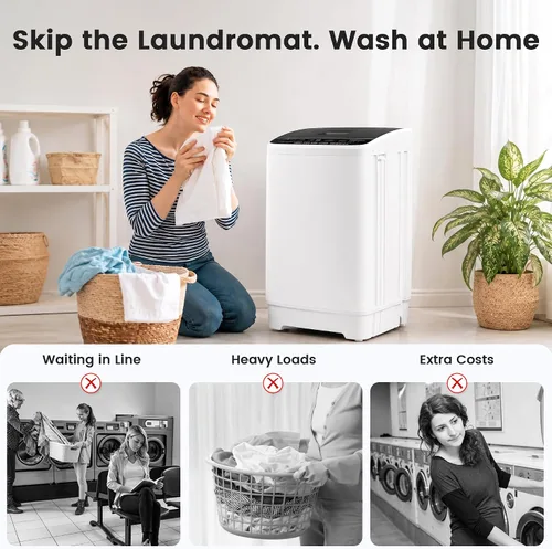 Vista 5 de BANGSON 1.08 Cu.Ft Portable Washing Machine for Apartments, White
