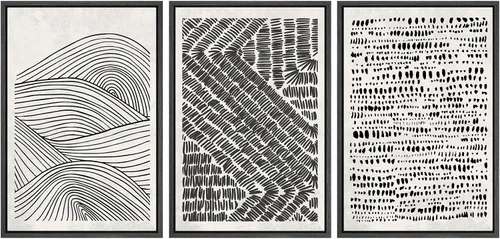 Vista 524 de SIGNWIN Lienzo enmarcado para pared, juego de arte neutro de bosque brumoso, ilustraciones en tono tierra, arte moderno, decorativo, bohemio