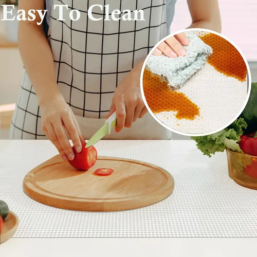 Vista 2 de Revestimiento de estante para armarios de cocina de 10 pulgadas de ancho x 20 pies, no adhesivos, antideslizantes, impermeables, de agarre fuerte