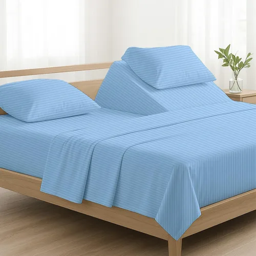 Vista 22 de NON Sticky cotton Juego de sábanas de 4 piezas para cama ajustable con números de sueño, 100% algodón egipcio, cabezal flexible de 34 pulgadas, se