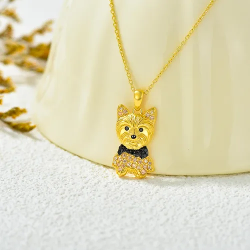 Vista 99 de Collares con colgante de perro de plata de ley S925 – 24 razas corgi/husky/labrador/pastor para mujer