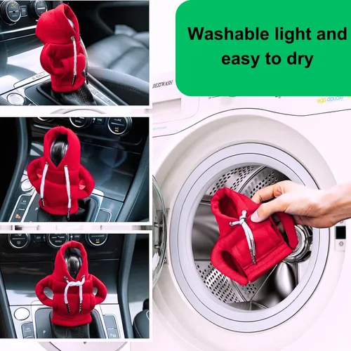 Vista 3 de Sudadera con capucha para cambio de marchas, con capucha, funda para palanca de cambios, decoración de protector de palanca de cambios de automóvil