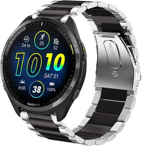Vista 3 de Lamshaw Compatible con Garmin Forerunner 965, correa de repuesto de metal de acero inoxidable compatible con Garmin Forerunner 965 / Forerunner 265