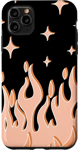 Vista 13 de Funda Gótica Pastel para iPhone 16 con diseño de llama naranja