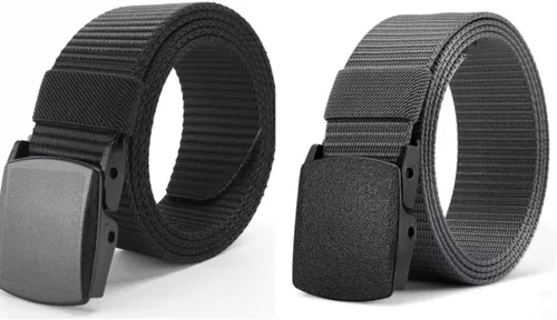 Vista 11 de Cinturón táctico para hombre, correa de nailon con hebilla de plástico de liberación rápida, cinturón de utilidad extra largo de 50 pulgadas