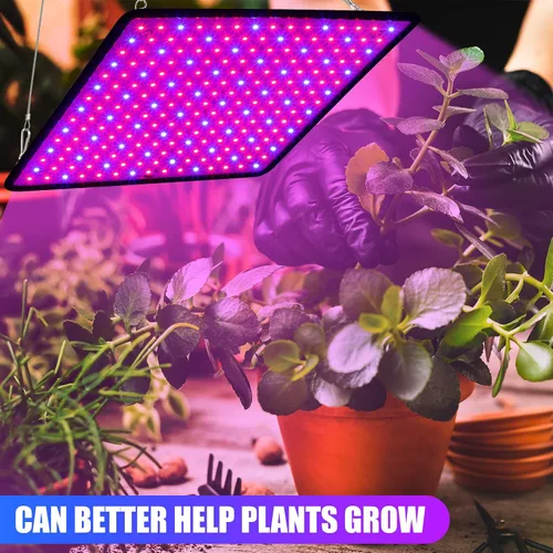 Vista 4 de Liliful 4 paneles de luces de cultivo artificiales de espectro completo de 200 W con 225 LED para interior y exterior para tienda de campaña de Azul