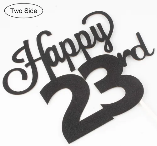 Vista 2 de LINGTEER - Decoración para pastel con texto "Happy Birthday 100", color negro