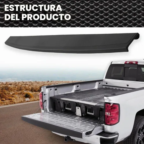 Vista 9 de CNNELL Tapa de moldura para portón trasero, protector superior de moldura compatible con Chevy Silverado GMC Sierra (1500) 2014-2018/Compatible