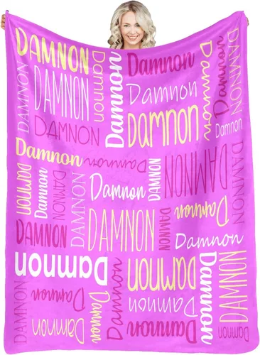 Vista 26 de Mantas personalizadas con nombres, regalos para bebés, niñas y niños, manta personalizada de vellón suave y sherpa con nombre para niños y adultos