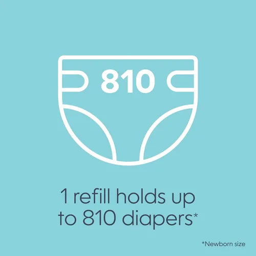 Vista 3 de Diaper Genie Recambio cuadrado jumbo, con película continua, puede contener hasta 810 pañales de tamaño recién nacido por repuesto.
