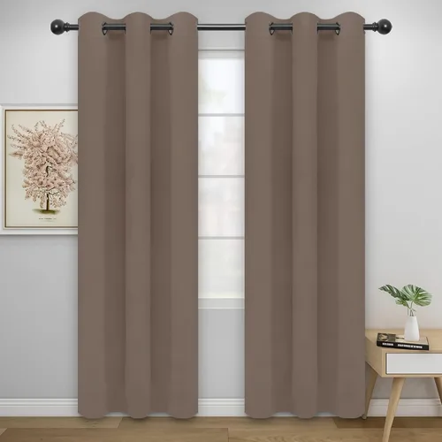 Vista 282 de Easy-Going - Cortinas opacas para dormitorio, aislamiento térmico sólido con ojales, cortinas de ventana para reducción de ruido, cortinas