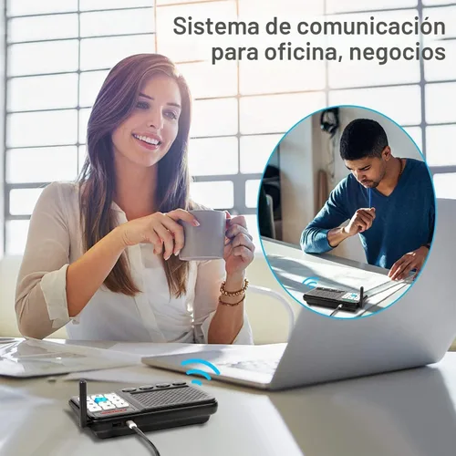 Vista 6 de Sistema de intercomunicación inalámbrico de 2 vías para el hogar, 1/2 milla de largo alcance, llamadas manos libres, recargable, espera de 120