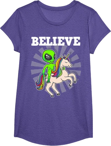 Vista 21 de Believe Space Alien Riding Unicorn - Camiseta de regalo divertida, Negro, S