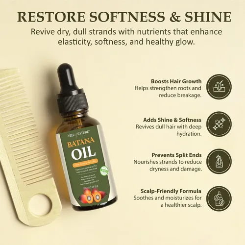 Vista 2 de era of nature Aceite de batana para el crecimiento del cabello, aprobado por el Dr. Sebi, 100% puro, crudo y sin refinar de Honduras, nutre