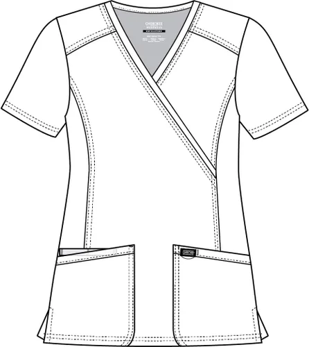 Vista 5 de Workwear Revolution WW610 - Ropa quirúrgica con estilo cruzado falso para mujer, elástica, suave y de fácil cuidado