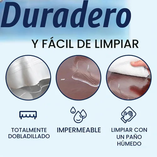 Vista 4 de BRODER MFG. INC. Protector de Mantel de Vinilo Transparente como Cristal (52"x52" Cuadrado) Protector de Mesa/Mantel Transparente Grueso