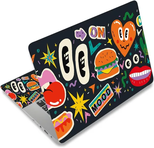 Vista 12 de Adhesivo para laptop de 12.1-15.6 pulgadas, calcomanía reutilizable universal de vinilo para laptop, protector de arte impermeable en color panal