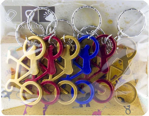 Vista 2 de SWATOM Abridor de botellas de bicicleta con llavero llavero cadena anillo accesorios 6 piezas
