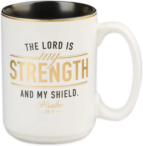 Vista 18 de Christian Art Gifts Taza grande de cerámica inspiradora con escritura bíblica para café y té para hombres: Versículo bíblico que anima al hombre