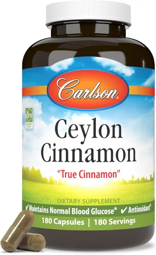 Vista 10 de Carlson Canela de Ceilán, Suplementos de Canela, 500 mg, 45 Cápsulas