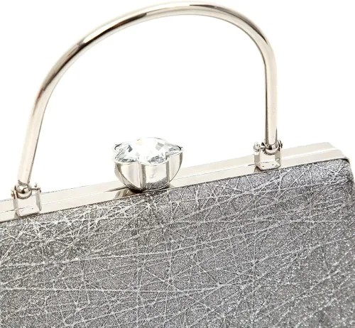 Vista 5 de Ayliss Bolso de noche para mujer con asa superior para boda bolso cruzado para cóctel graduación esmerilado