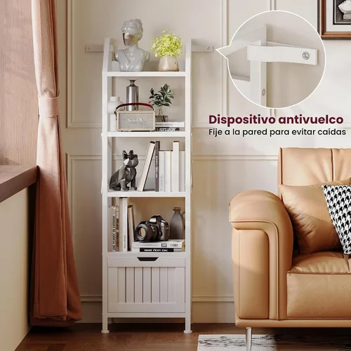 Vista 7 de Homeiju Estante organizador de almacenamiento de baño de 5 niveles