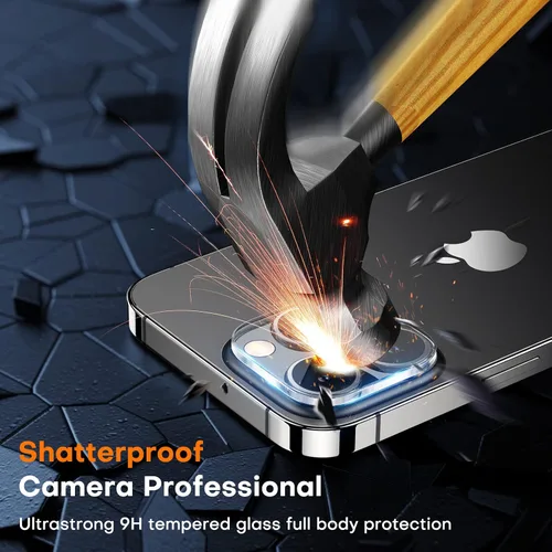 Vista 5 de TOCOL Paquete de 4 para iPhone 14 Pro Protector de Pantalla de Privacidad 6.1'' - 2X Protector de Pantalla de Vidrio Templado de Privacidad y 2X