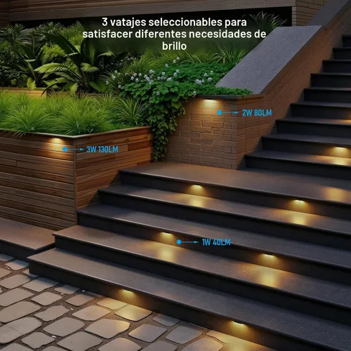 Vista 2 de LEONLITE Paquete de 8 luces LED de bajo voltaje de 4 pulgadas, luces LED de pared de retención, luces LED de paisaje, 12 V AC/DC, luz de Blanco suave