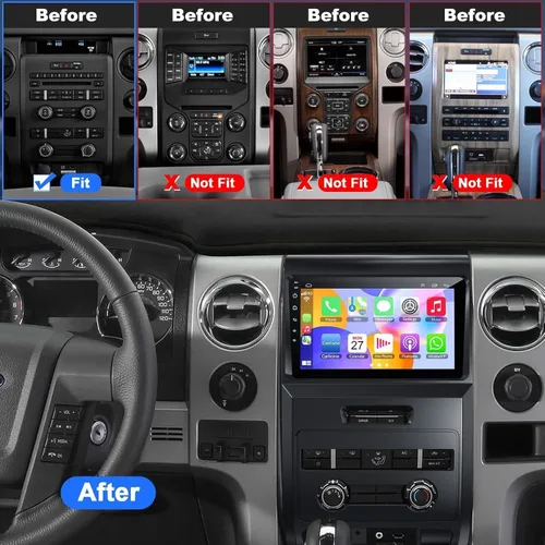 Vista 2 de 4+64 Android 13 para Ford F150 2009-2014 Radio de Coche, Estéreo de Coche con Pantalla Táctil IPS de 9 Pulgadas con Carplay/Android Auto