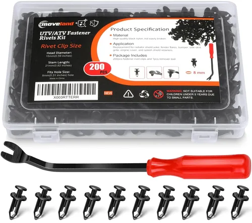 Vista 7 de moveland 60PCS 0.315 in ATV Fender Push Clips para Honda y más