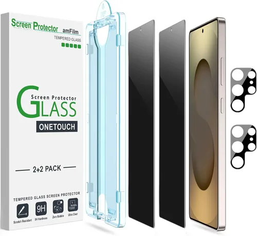 Vista 15 de amFilm Protector de pantalla de privacidad para Samsung Galaxy S22 0.18 oz de 6.1 pulgadas con 2 protectores de lente de cámara, antiespía
