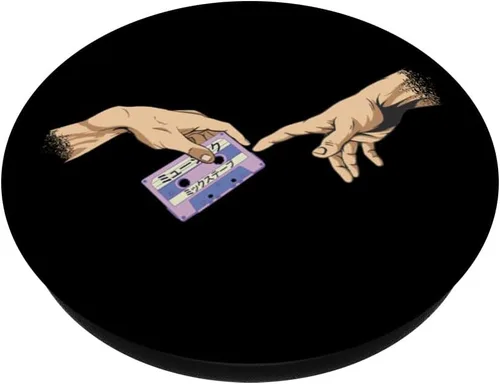 Vista 2 de Vaporwave Aesthetic Music Synthwave Vaporwave Audio Tape PopSockets Adhesive PopGrip