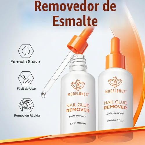 Vista 3 de Modelones - Removedor de pegamento para uñas, uñas a presión, 1.0 fl oz