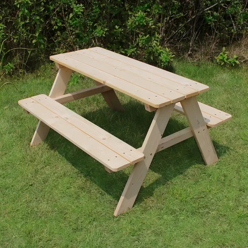 Vista 8 de banco de madera para picnic para niños