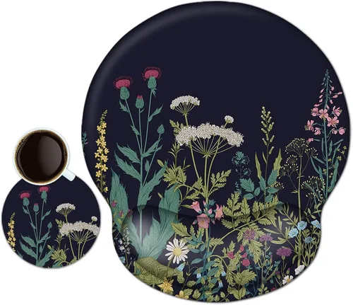 Vista 5 de Alfombrilla de ratón de cuero con soporte de muñeca ergonómica para Negro