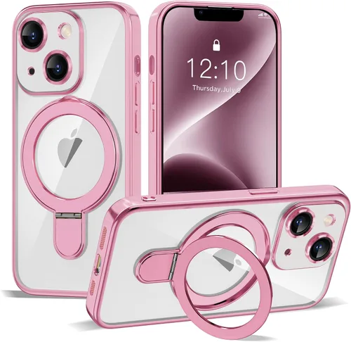 Vista 130 de Funda compatible con iPhone 12 con soporte de anillo magnético invisible [compatible con Mag-Safe] [Protector completo de lente de cámara] Funda